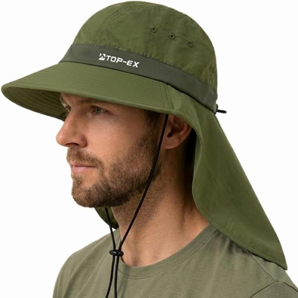 UvCoolix™ Sun Hat with Neck Flap UPF 50+ Wide Brim – TOP-EX