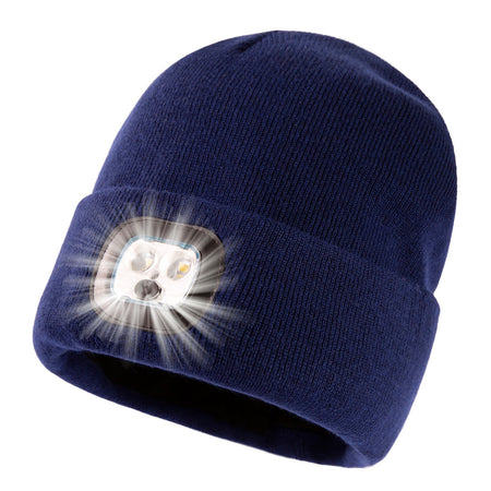TOP-EX L/XL/XXL Waterproof 50% Merino Wool LED Rechargeable Beanies TOP-EX