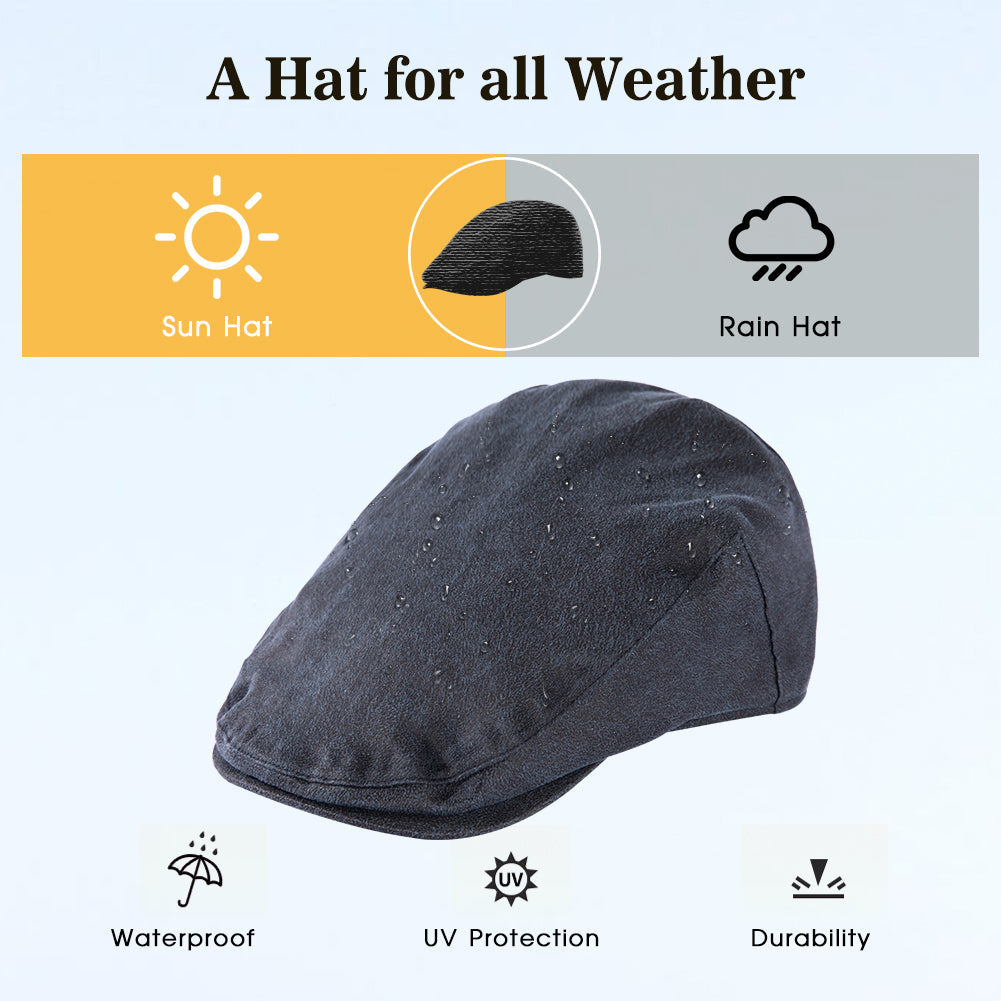 Waterproof Waxed Cotton Flat Cap M/L/XL/XXL/3XL TOP-EX
