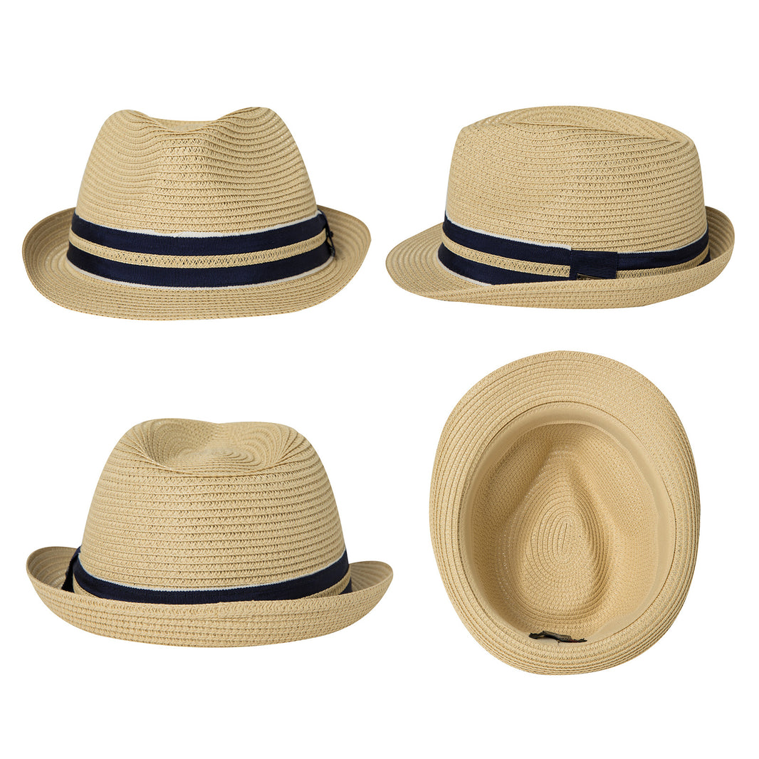 Oversized XL/XXL Straw Fedora Sun Hat, Panama Derby Packable