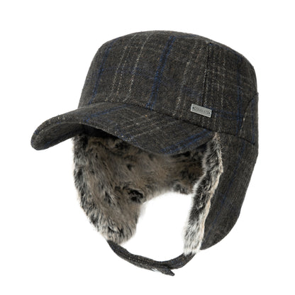 Oversized Trapper Hat with Faux Fur Earflaps & Quilted Lining
