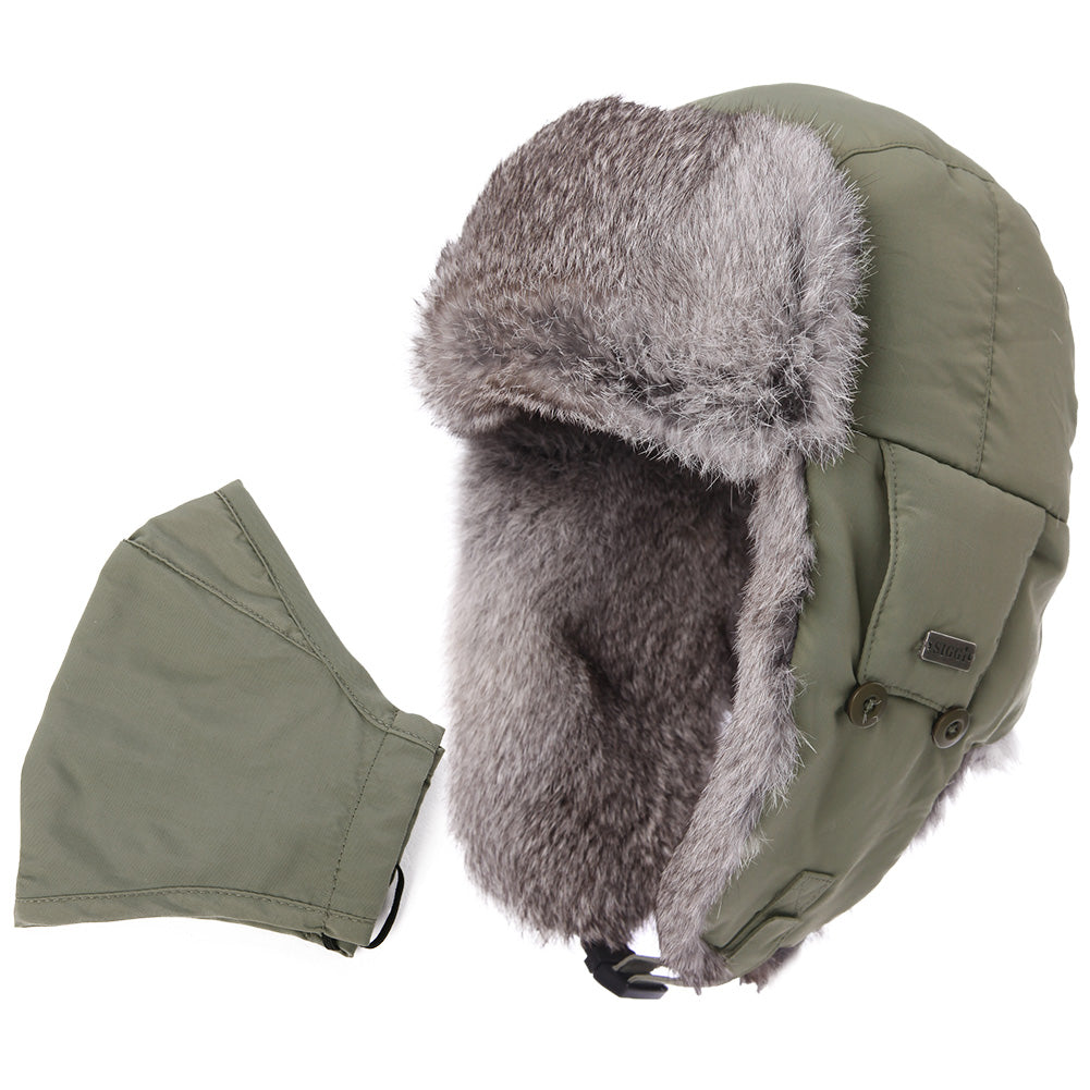 100% Rabbit Fur Russian Ushanka Earflap Trapper Hat M/L/XL/XXL/3XL TOP-EX