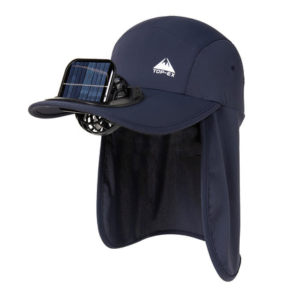 UVCoolix™ Cooling Neck Flap Baseball Sun Cap with Solar Fan