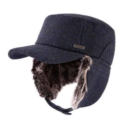 Oversized Trapper Hat with Faux Fur Earflaps & Quilted Lining