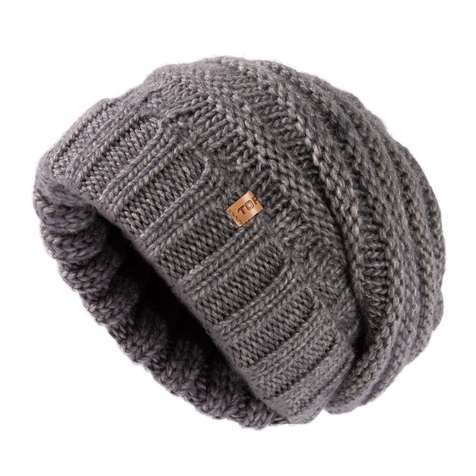 100% Merino Wool Slouchy Beanie for Women Fleece Lining TOP-EX