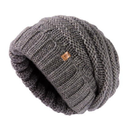 100% Merino Wool Slouchy Beanie for Women Fleece Lining TOP-EX