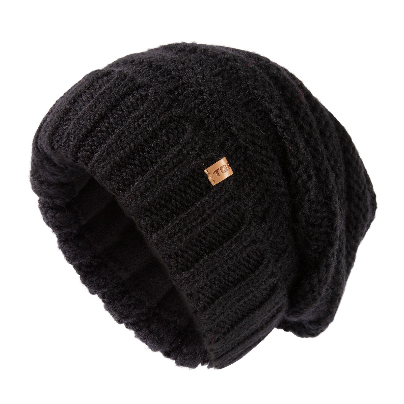 100% Merino Wool Slouchy Beanie for Women Fleece Lining