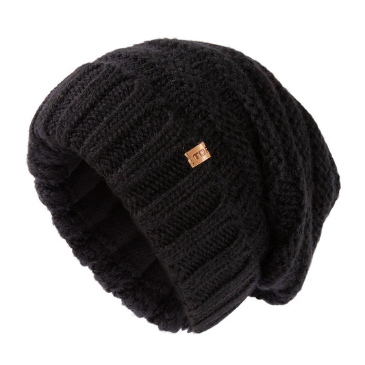 100% Merino Wool Slouchy Beanie for Women Fleece Lining TOP-EX