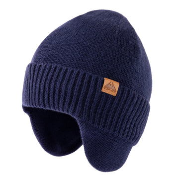 80% Merino Wool Waterproof Ear Flap Beanie Fleece Lined M/L/XL/XXL