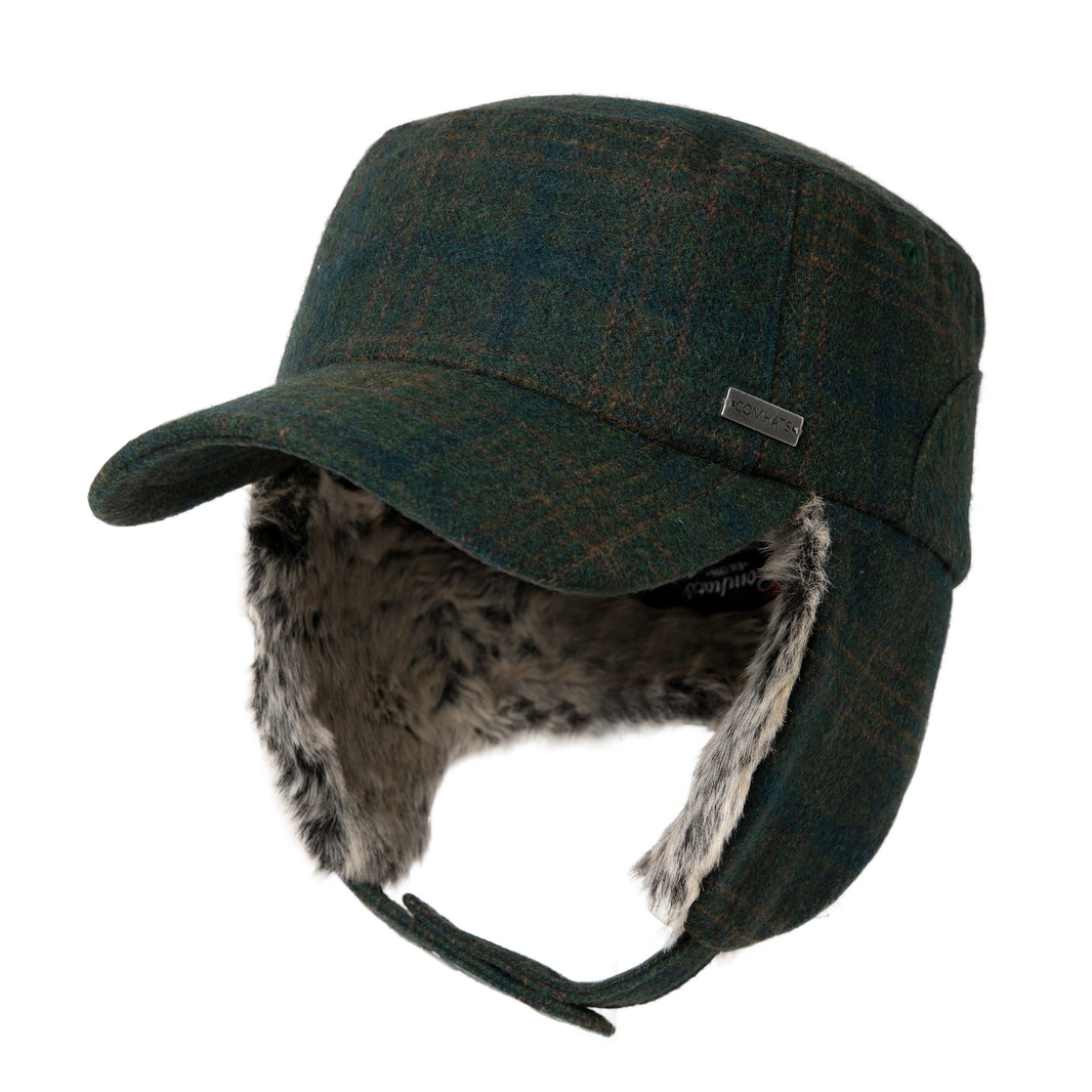 Oversized Trapper Hat with Faux Fur Earflaps & Quilted Lining