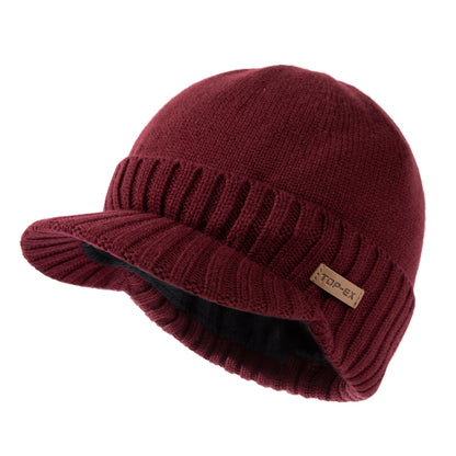 DryKnit™ Waterproof Merino Wool Beanie with Brim – Fleece Lined Winter Hat