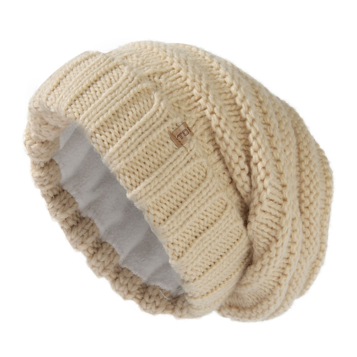 100% Merino Wool Slouchy Beanie for Women Fleece Lining TOP-EX