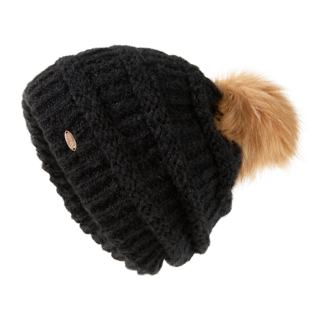 ChicPony Merino Wool Fleece-Lined Beanie with Ponytail Hole