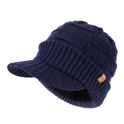 DryKnit™ Waterproof Merino Wool Beanie with Brim – Fleece Lined Winter Hat for Large Heads