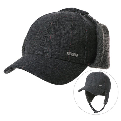 TOP-EX Unisex Wool Fleece Baseball Cap Earflap Hat Cold Weather Hat