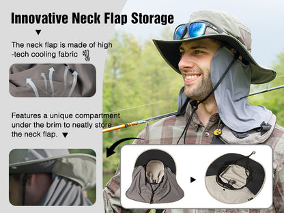 Irving Neck Cover Safari Sun Hat