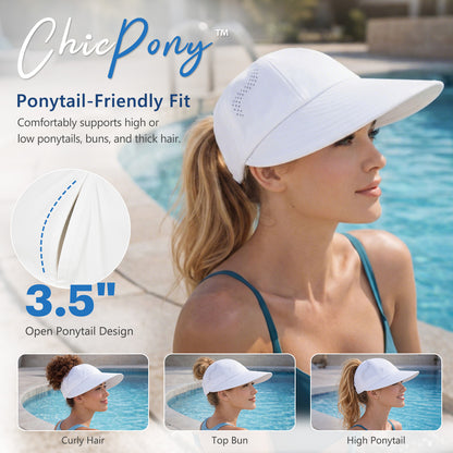 ChicPony™ Cooling High Ponytail Sun Visor Hat