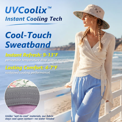 ChicPony™ UVCoolix Cooling Ponytail Bucket Sun Hat