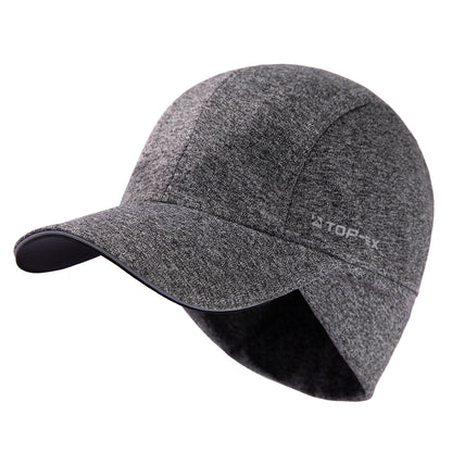 Water-Repellent Winter Baseball Cap with Ear Flap & Ponytail Hole