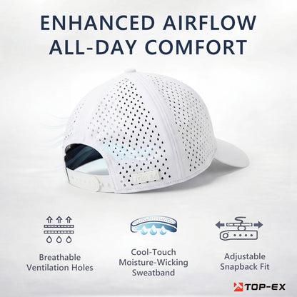 UvCoolix™ Curved Bill Golf Cap Breathable Water Resistant Snapback Cooling Sweatband