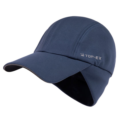 Water-Repellent Winter Baseball Cap with Ear Flap & Ponytail Hole