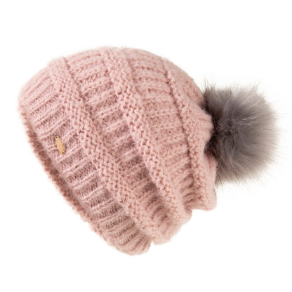 ChicPony Merino Wool Fleece-Lined Beanie with Ponytail Hole