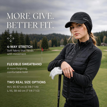 Water-Repellent Winter Baseball Cap with Ear Flap & Ponytail Hole