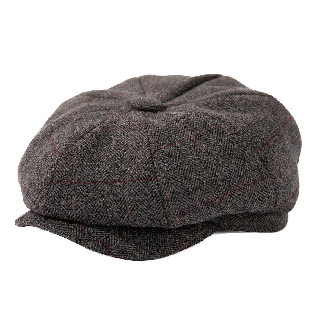 Men’s Wool Tweed Newsboy Cap – Winter Ivy Flat Hat
