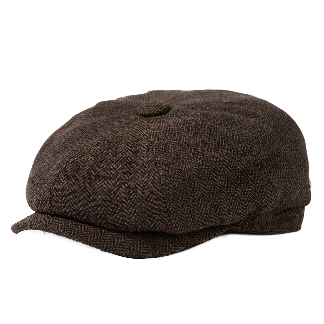 Men’s Wool Tweed Newsboy Cap – Winter Ivy Flat Hat