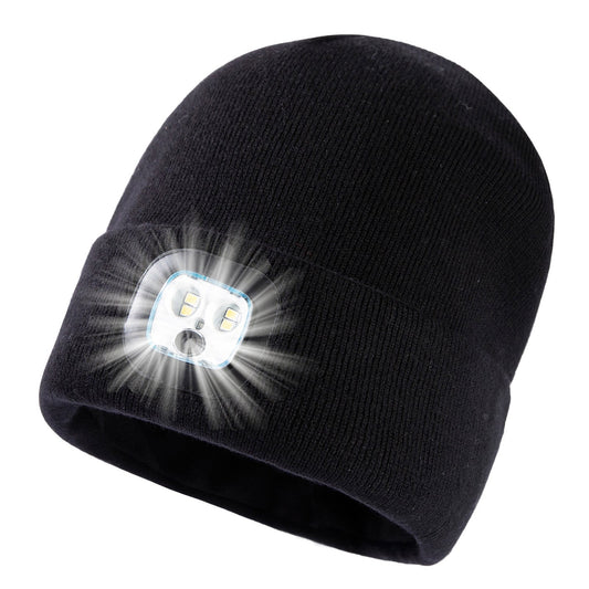 TOP-EX L/XL/XXL Waterproof 50% Merino Wool LED Rechargeable Beanies TOP-EX