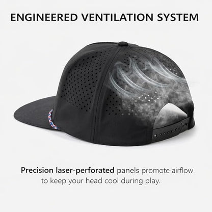 Uvcoolix™ Waterproof Golf Snapback Hat for Men Breathable Flat Bill Cap XL XXL
