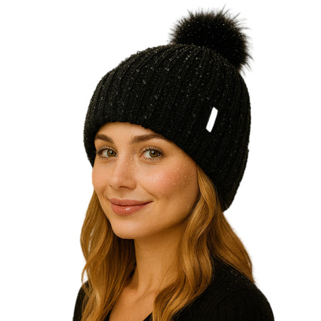 DryKnit™ Waterproof Pom Beanie – Fleece Lined Winter Hat