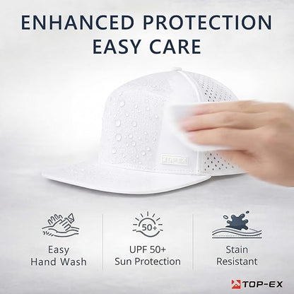 UvCoolix™ Flat Bill Golf Cap Water Resistant Breathable Snapback Cooling Sweatband