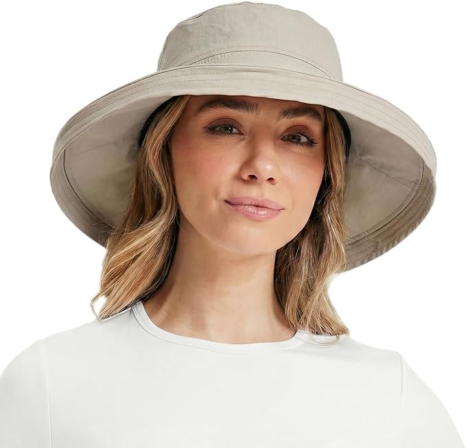 Uvcoolix™ Cooling Sun Hat for Women Ponytail Hole UPF 50 Wide Brim Breathable Packable