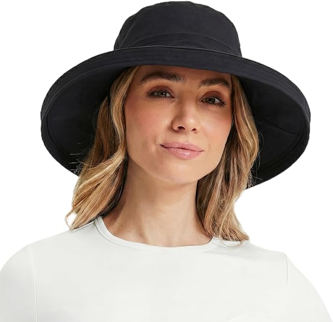 Uvcoolix™ Cooling Sun Hat for Women Ponytail Hole UPF 50 Wide Brim Breathable Packable
