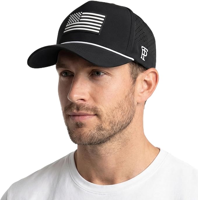 Black American Flag Rope Golf Cap UVCoolix™ Snapback
