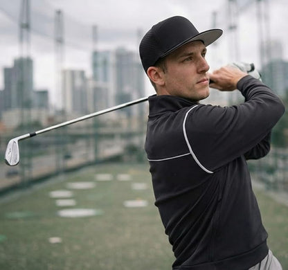 UvCoolix™ Flat Bill Golf Cap Water Resistant Breathable Snapback Cooling Sweatband