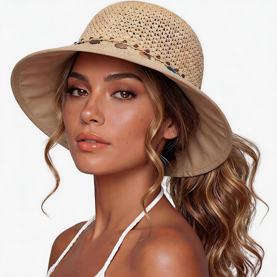 UVCoolix™ ChicPony Cooling UPF80+ Wide Brim Straw Sun Hat