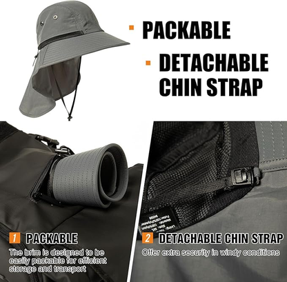 Caspian Waterproof Neck Flap Sun Hat