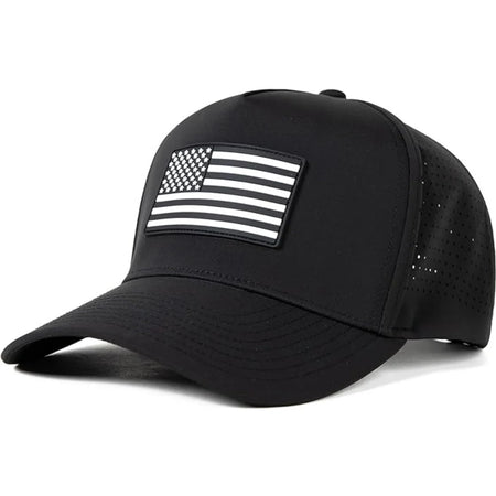 Black American Flag Baseball Cap UVCoolix™ Cooling Snapback