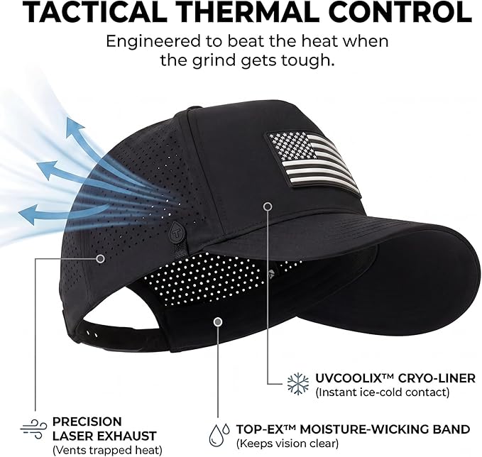 Uvcoolix™ Cooling Baseball Hat for Men Water Resistant Breathable Running Cap Snapback