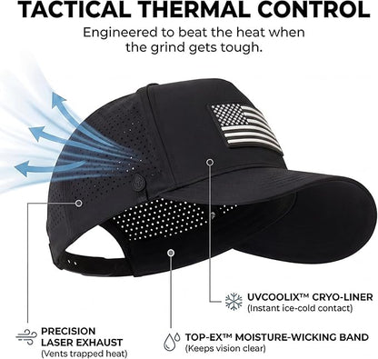 Uvcoolix™ Cooling Baseball Hat for Men Water Resistant Breathable Running Cap Snapback