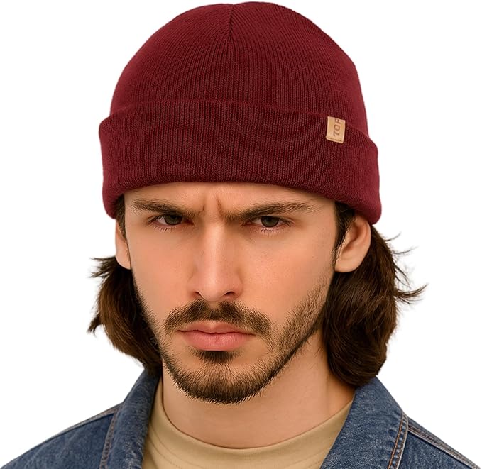 TOP-EX PolarWool™ Merino Wool Fisherman Beanie Dual Layer Knit Hat w