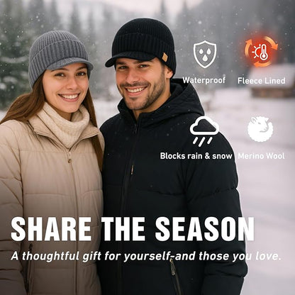 DryKnit™ Waterproof Merino Wool Beanie – Polartec® Fleece Lined Winter Hat