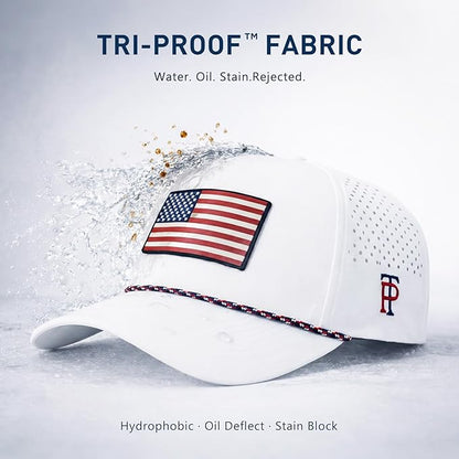White American Flag Rope Golf Cap UVCoolix™ Snapback