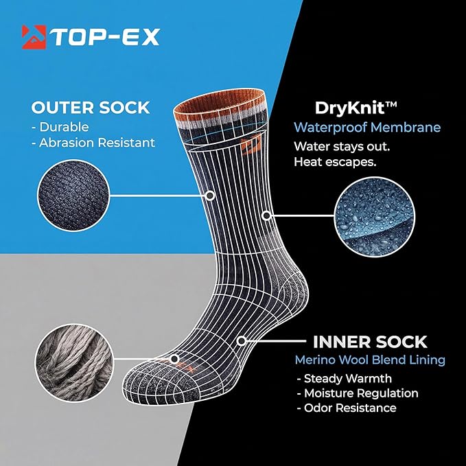 DryKnit™ Waterproof Merino Wool Crew Socks
