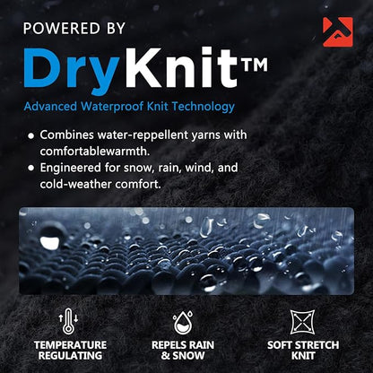 DryKnit™ Waterproof Merino Wool Beanie with Ear Flaps – Fleece Lined Winter Hat