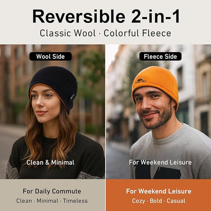PolarWool™ Reversible Wool Beanie for Men & Women