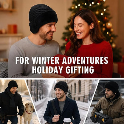 DryKnit™ Waterproof Merino Wool Beanie with Ear Flaps – Fleece Lined Winter Hat