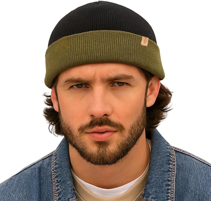 PolarWool™ Merino Wool Fisherman Beanie – Double Layer Knit Hat for Large Heads